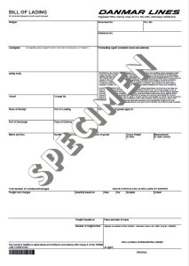 Bill of Lading - Danmar Lines | Your Global NVOCC Partner